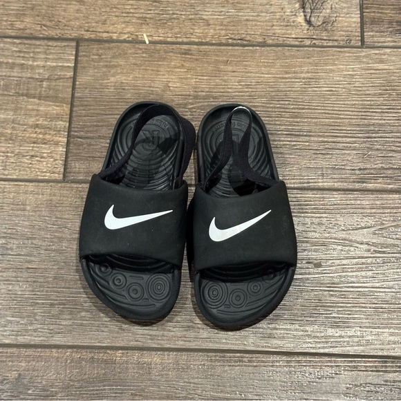 Nike Kawa Slides (TD) Sandals Black White BV1094-001 Size 10C Toddler - Picture 9 of 11